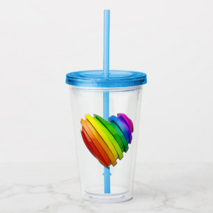 SlipperyJoe's sculptural three‑dimensional heart b Acrylic Tumbler