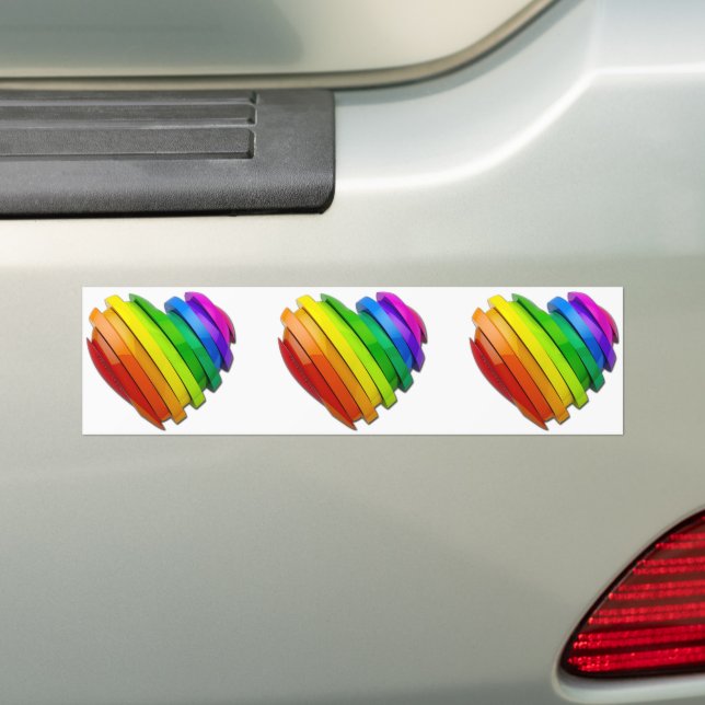 SlipperyJoe's sculptural three‑dimensional heart b Bumper Sticker (On Car)