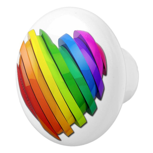 SlipperyJoe's sculptural three‑dimensional heart b Ceramic Knob (Right)