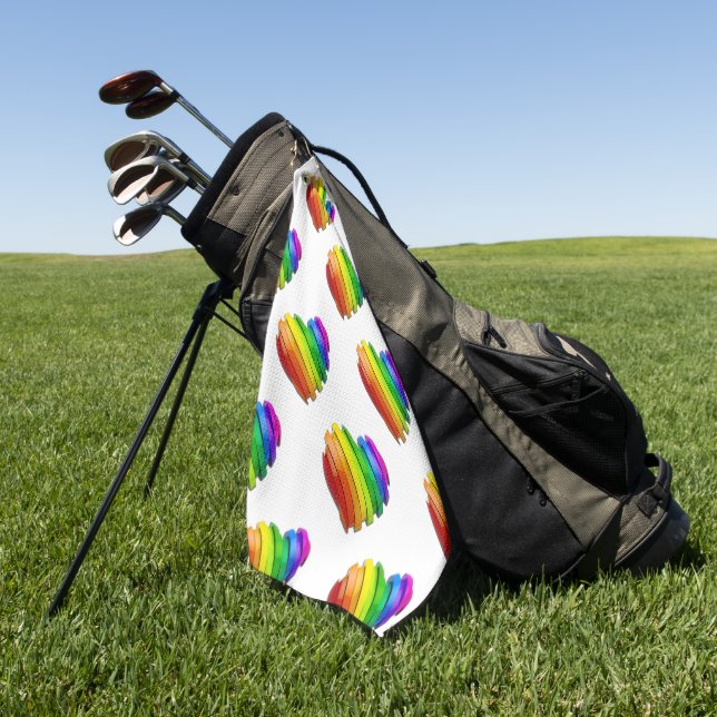 SlipperyJoe's sculptural three‑dimensional heart b Golf Towel (Green)
