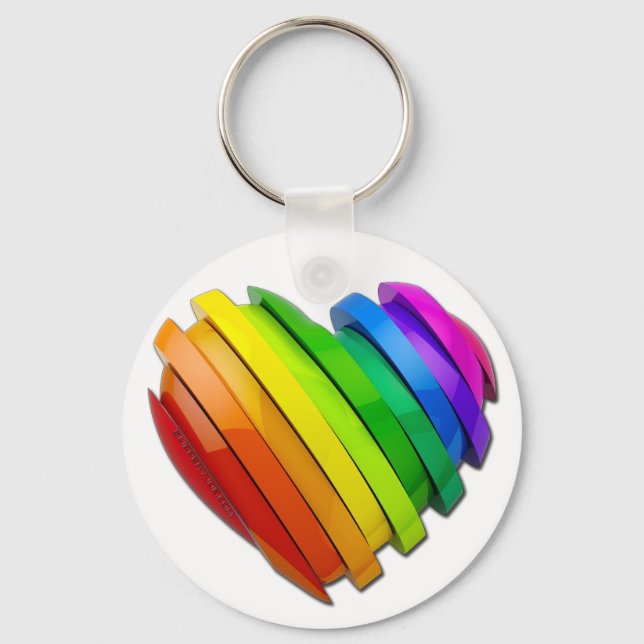SlipperyJoe's sculptural three‑dimensional heart b Key Ring (Front)