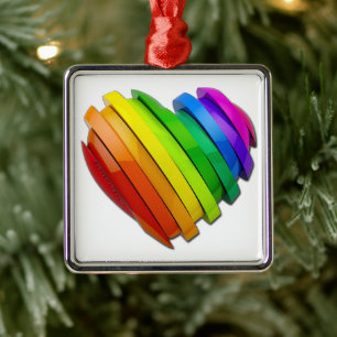SlipperyJoe's sculptural three‑dimensional heart b Metal Ornament