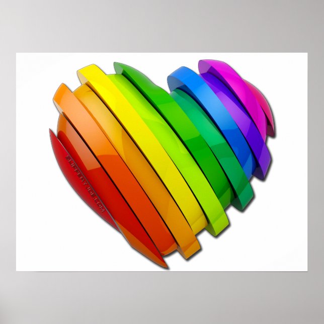 SlipperyJoe's sculptural three‑dimensional heart b Poster (Front)