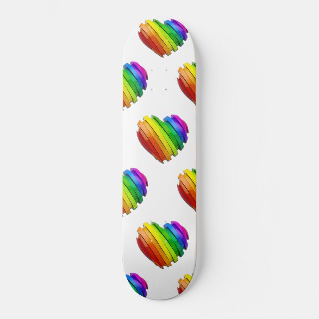 SlipperyJoe's sculptural three‑dimensional heart b Skateboard (Front)