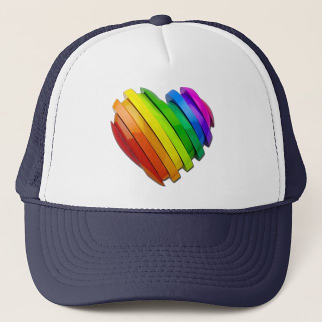 SlipperyJoe's sculptural three‑dimensional heart b Trucker Hat (Front)