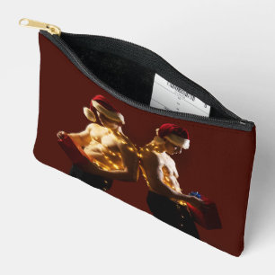 SlipperyJoe's shirtless men back-to-back Christmas Accessory Pouch