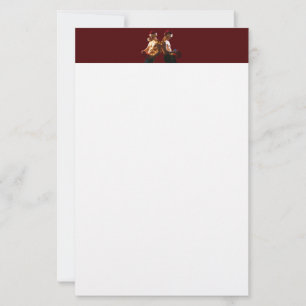 SlipperyJoe's shirtless men back-to-back Christmas Stationery