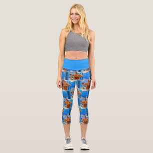 SlipperyJoe's shirtless muscular man abs chest sho Capri Leggings