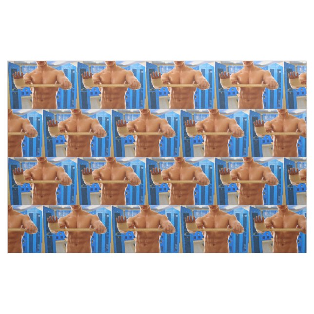 SlipperyJoe's shirtless muscular man abs chest sho Fabric (Yard)