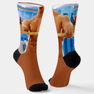 SlipperyJoe's shirtless muscular man abs chest sho Socks