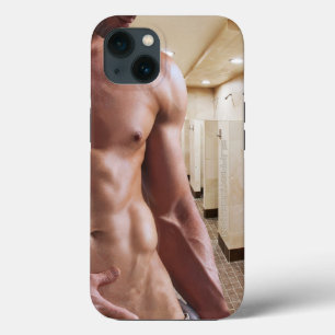 SlipperyJoe's shirtless muscular man torso sixpack iPhone 13 Case