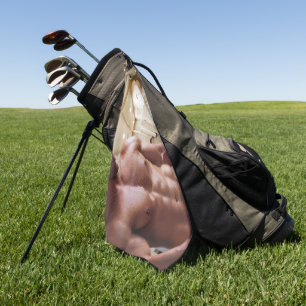 SlipperyJoe's shirtless muscular man torso sixpack Golf Towel