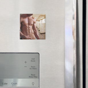 SlipperyJoe's shirtless muscular man torso sixpack Magnet