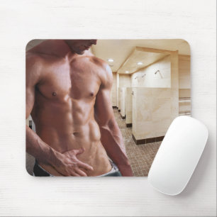 SlipperyJoe's shirtless muscular man torso sixpack Mouse Pad
