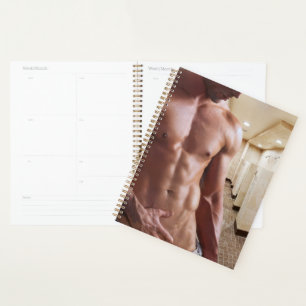 SlipperyJoe's shirtless muscular man torso sixpack Planner
