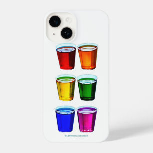 SlipperyJoe's shot glasses liquid pride colors cel iPhone 14 Case