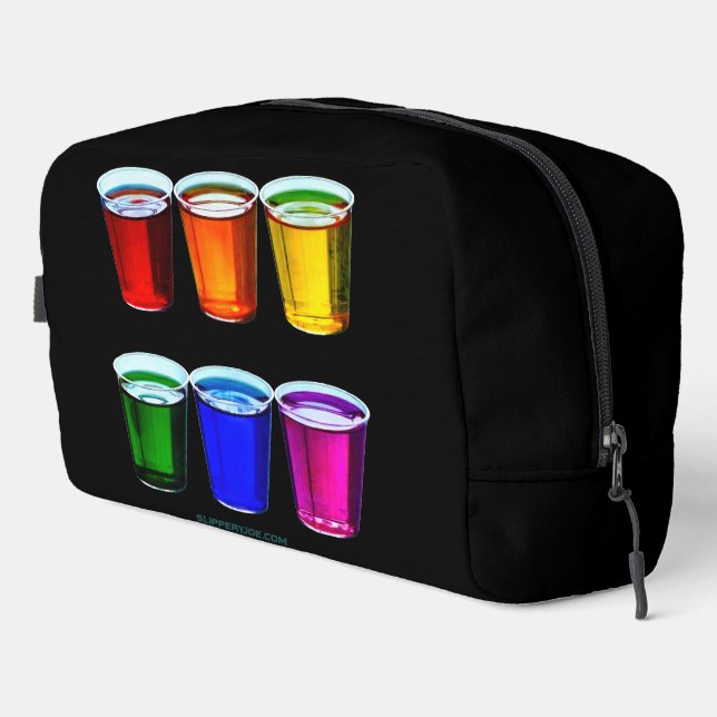 SlipperyJoe's shot glasses liquid pride colours ce Dopp Kit (Right Corner)
