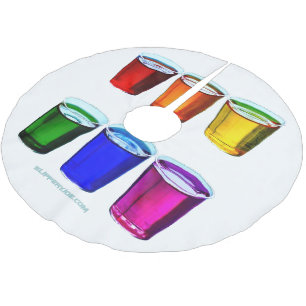 SlipperyJoe's shot glasses six cups arranged horiz Brushed Polyester Tree Skirt