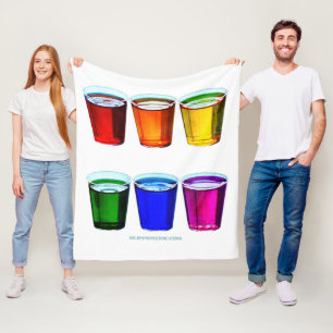 SlipperyJoe's shot glasses six cups arranged horiz Fleece Blanket