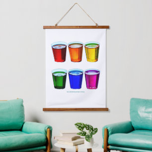 SlipperyJoe's shot glasses six cups arranged horiz Hanging Tapestry