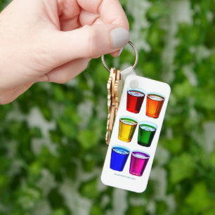 SlipperyJoe's shot glasses six cups arranged horiz Key Ring