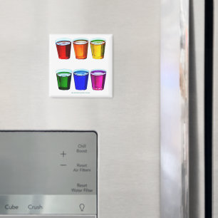SlipperyJoe's shot glasses six cups arranged horiz Magnet