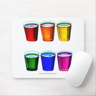 SlipperyJoe's shot glasses six cups arranged horiz Mouse Pad