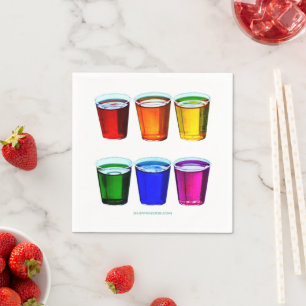 SlipperyJoe's shot glasses six cups arranged horiz Napkin