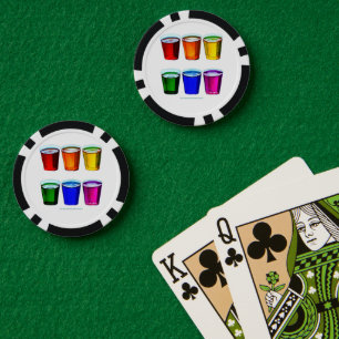 SlipperyJoe's shot glasses six cups arranged horiz Poker Chips