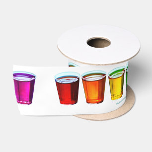 SlipperyJoe's shot glasses six cups arranged horiz Satin Ribbon