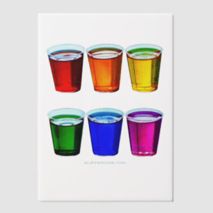 SlipperyJoe's shot glasses six cups arranged horiz Vellum Invitations