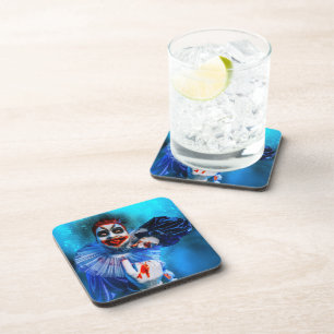 SlipperyJoe's sinister Halloween clown figure smea Coaster