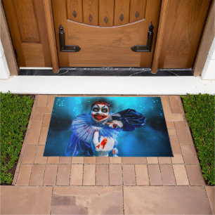 SlipperyJoe's sinister Halloween clown figure smea Doormat