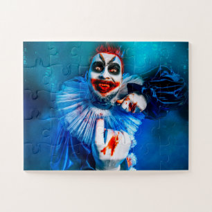 SlipperyJoe's sinister Halloween clown figure smea Jigsaw Puzzle