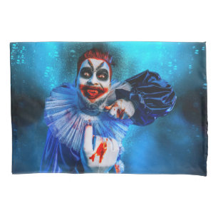 SlipperyJoe's sinister Halloween clown figure smea Pillowcase