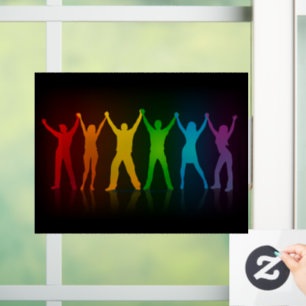 Slipperyjoe's six standing silhouettes arms raised