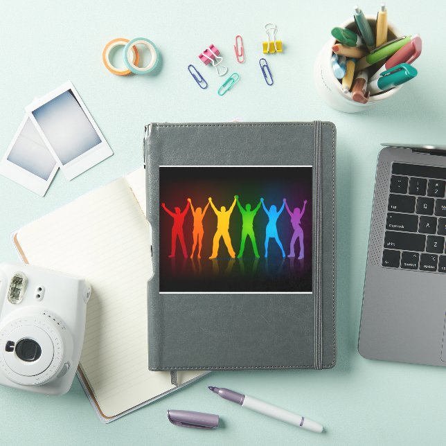Slipperyjoe's six standing silhouettes arms raised (iPad Cover)