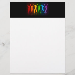 Slipperyjoe's six standing silhouettes arms raised custom letterhead