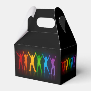 Slipperyjoe's six standing silhouettes arms raised favour box