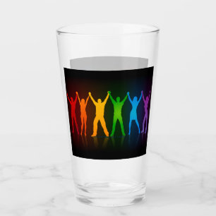 Slipperyjoe's six standing silhouettes arms raised glass