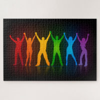 Slipperyjoe's six standing silhouettes arms raised
