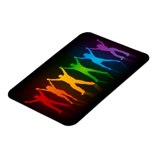 Slipperyjoe's six standing silhouettes arms raised magnet (Left Side)