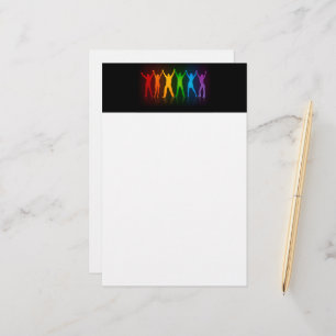 Slipperyjoe's six standing silhouettes arms raised stationery