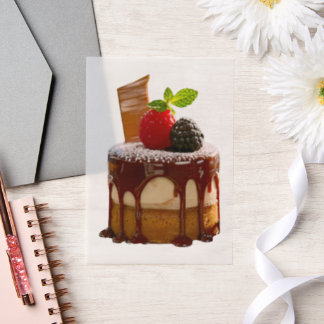 SlipperyJoe's small elegant cylindrical dessert sm Vellum Invitations