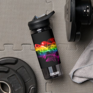 SlipperyJoe's smoke vapour ripple rainbow colours  Water Bottle