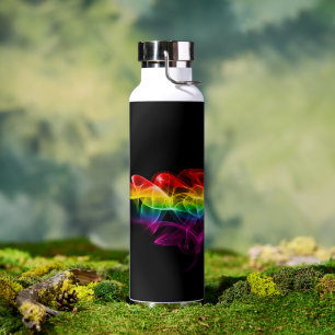 SlipperyJoe's smoke vapour ripple rainbow colours  Water Bottle