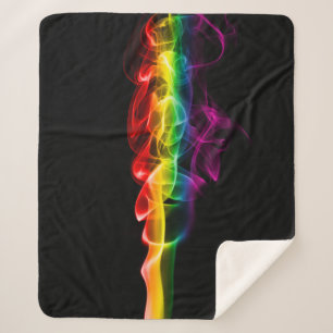 SlipperyJoe's smoke vivid rainbow-colors celebrate Sherpa Blanket