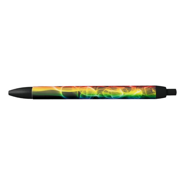 SlipperyJoe's smoke vivid rainbow-colours celebrat Black Ink Pen (Front)