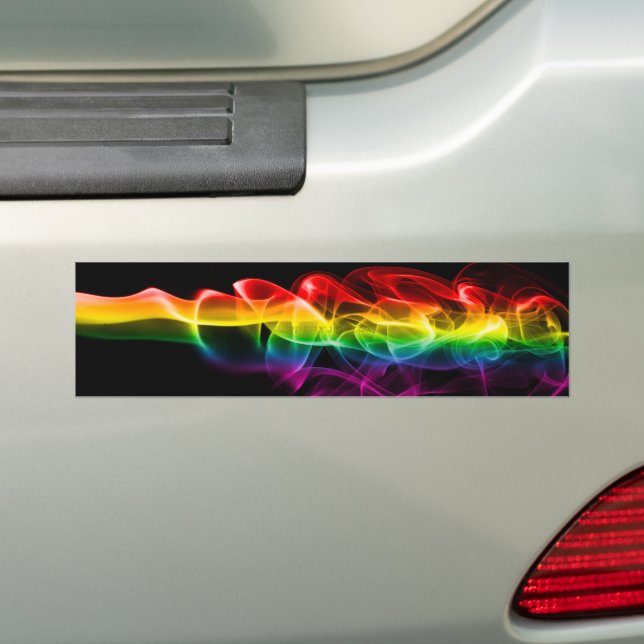 SlipperyJoe's smoke vivid rainbow-colours celebrat Bumper Sticker (On Car)