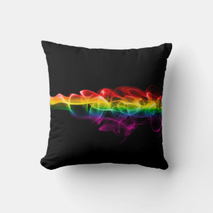 SlipperyJoe's smoke vivid rainbow-colours celebrat Cushion